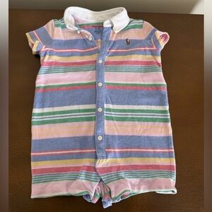 Ralph Lauren baby boy cotton striped romper